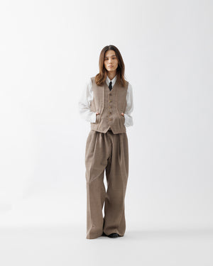 ROUGH WOOL 3TUCK BAGGY TROUSERS .15【BEIGE】 – SUBLATIONS