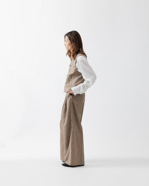 ROUGH WOOL 3TUCK BAGGY TROUSERS .15【BEIGE】 – SUBLATIONS