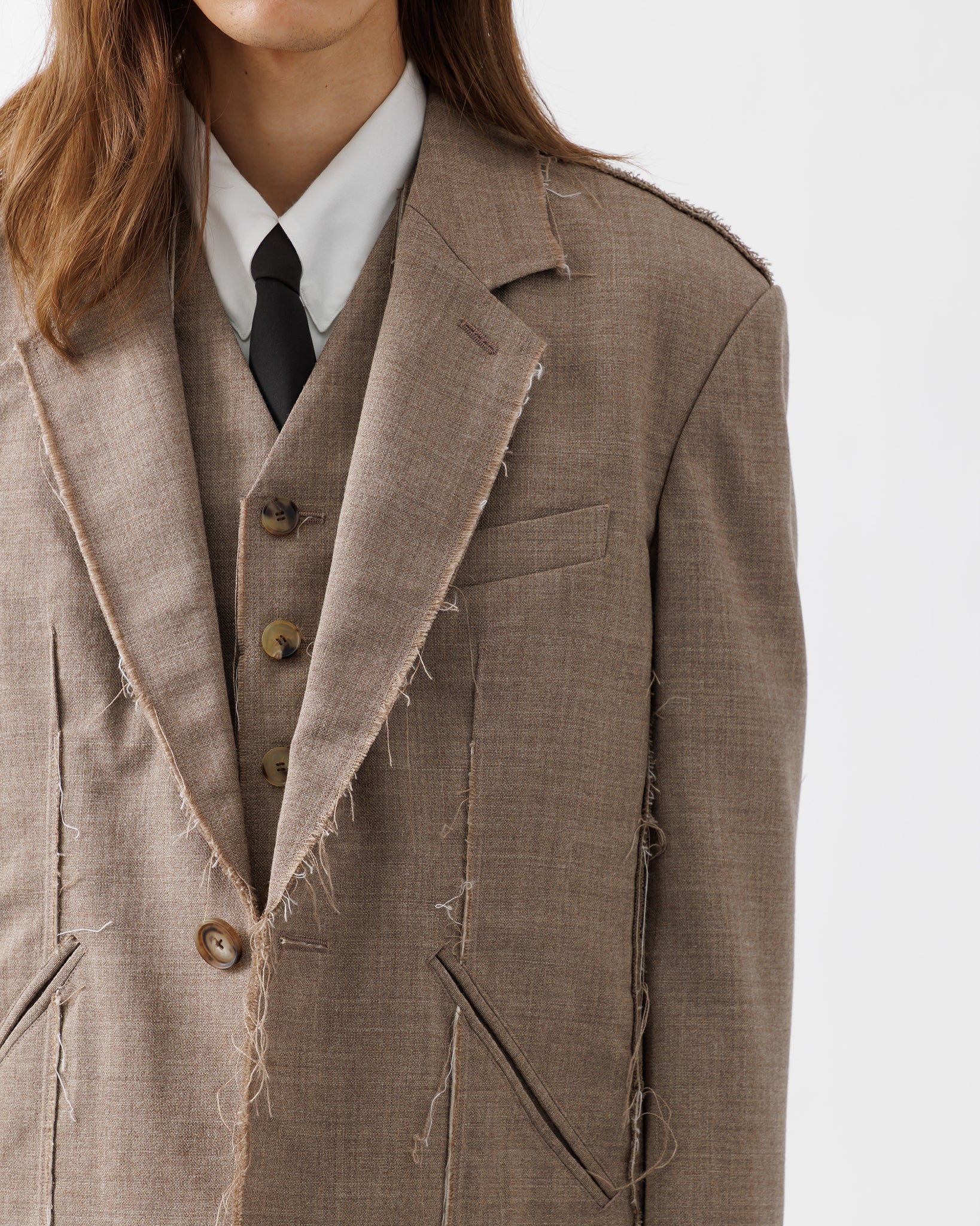 ROUGH WOOL COMPACT JACKET .15【BEIGE】