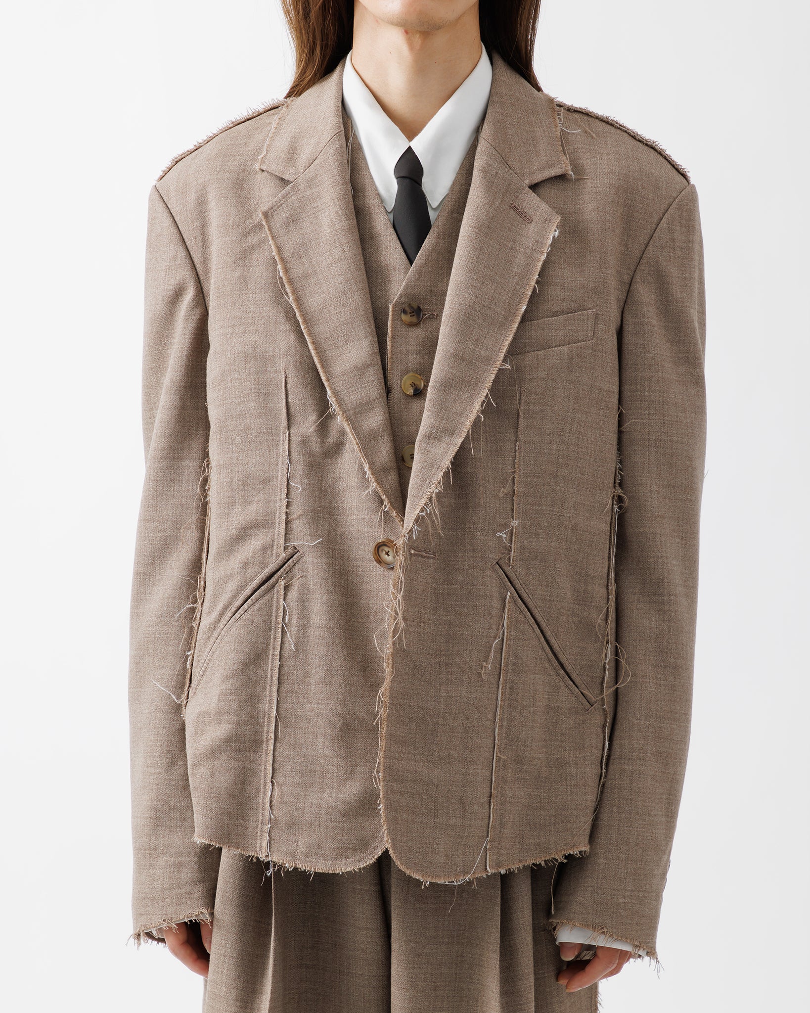 ROUGH WOOL COMPACT JACKET .15【BEIGE】