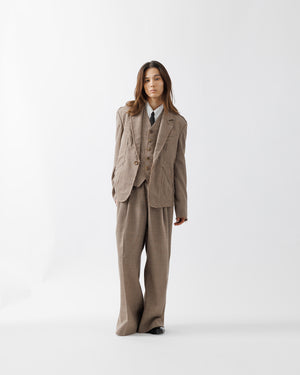 ROUGH WOOL 3TUCK BAGGY TROUSERS .15【BEIGE】 – SUBLATIONS