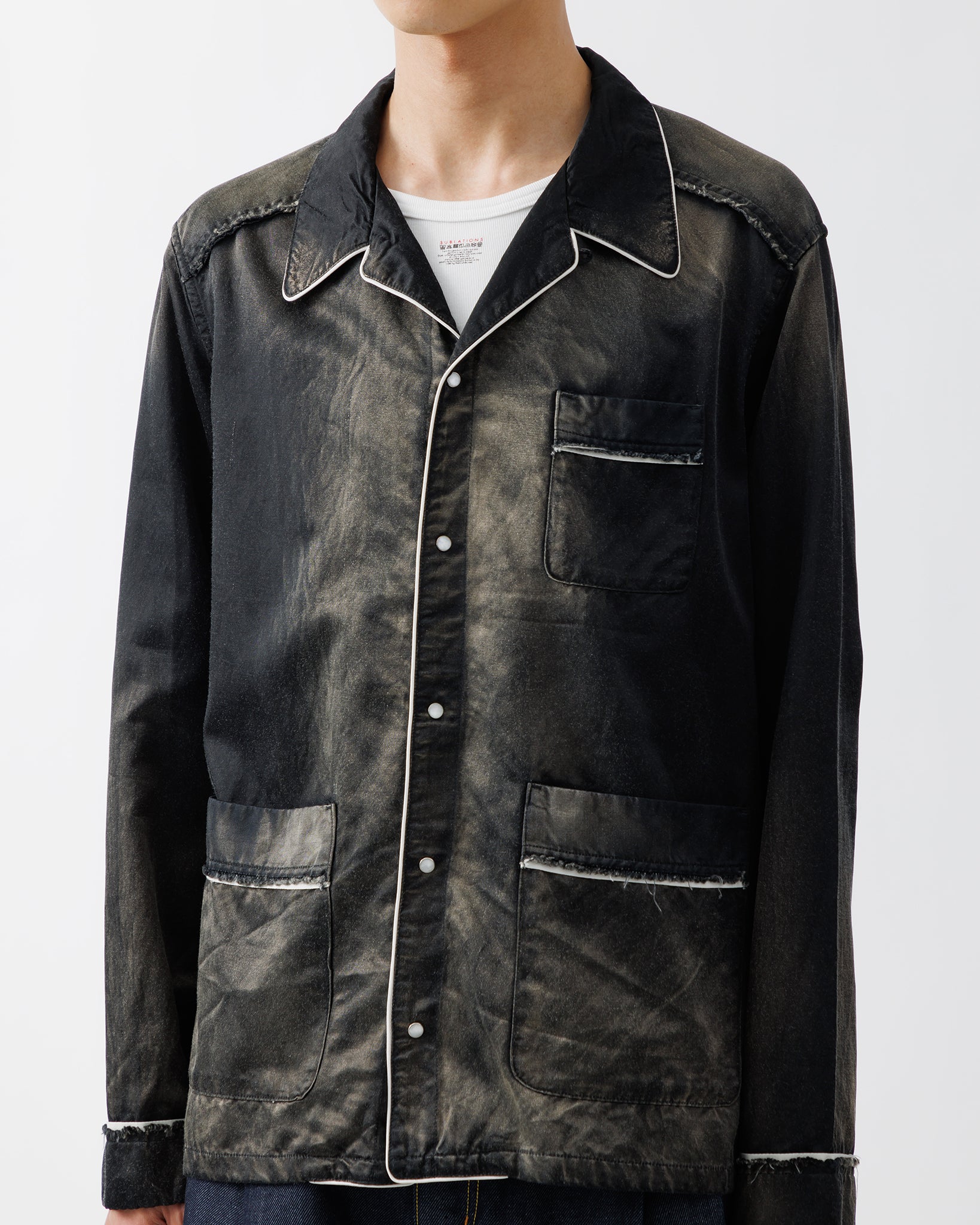 RUSTY SATIN PAJAMA SHIRT .15【BLACK】 – SUBLATIONS