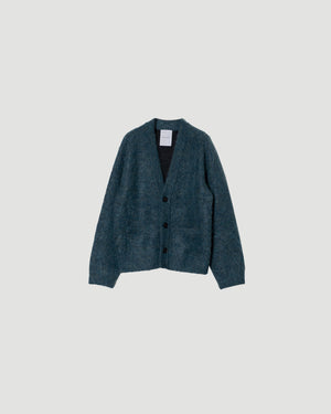 LOW SILHOUETTE MOHAIR CARDIGAN .07【HEATHER BLUE】
