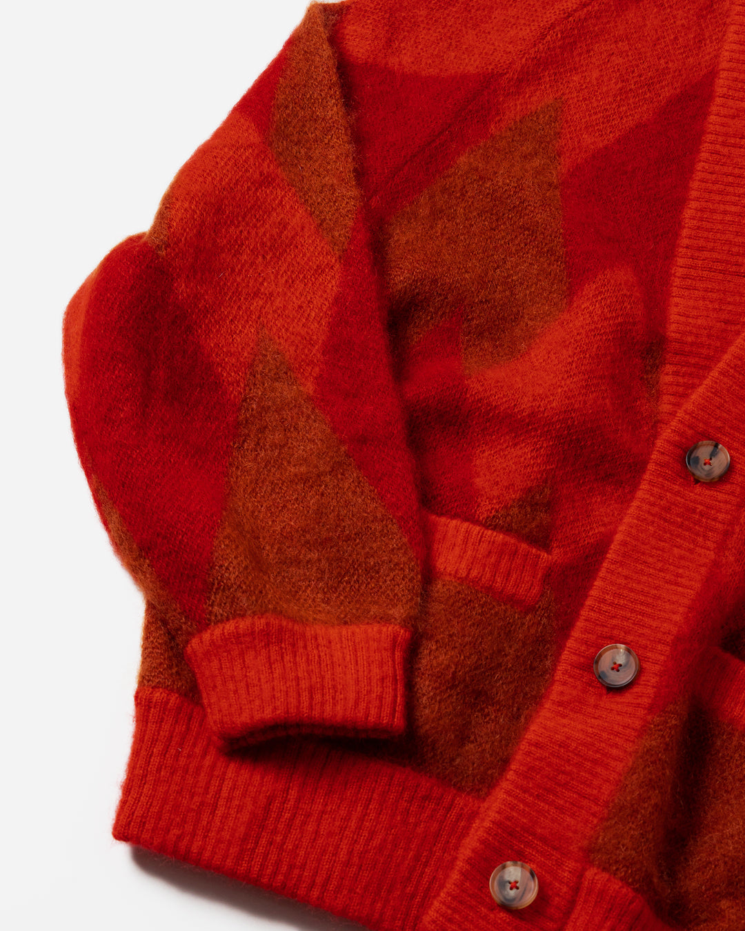 ARGYLE LOW SILHOUETTE MOHAIR CARDIGAN .07 [RED]