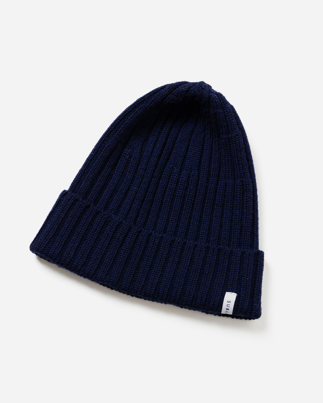 WASHABLE WOOL RIB KNIT CAP .07【NAVY】