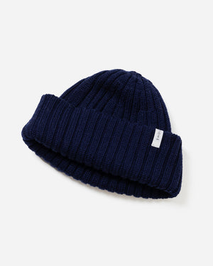 WASHABLE WOOL RIB KNIT CAP .07【NAVY】