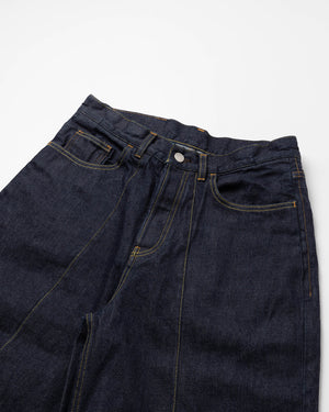 WIDE SEAM DENIM BAGGY PANTS .09【DRY WASH】