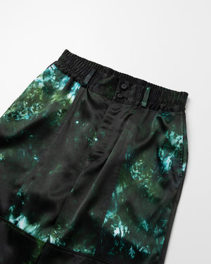 GRAPHIC PRINT PANEL EASY PANTS .09【GREEN GEM】