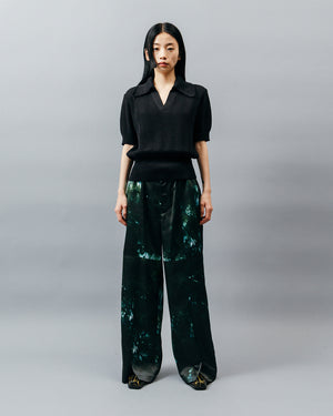 GRAPHIC PRINT PANEL EASY PANTS .09【GREEN GEM】