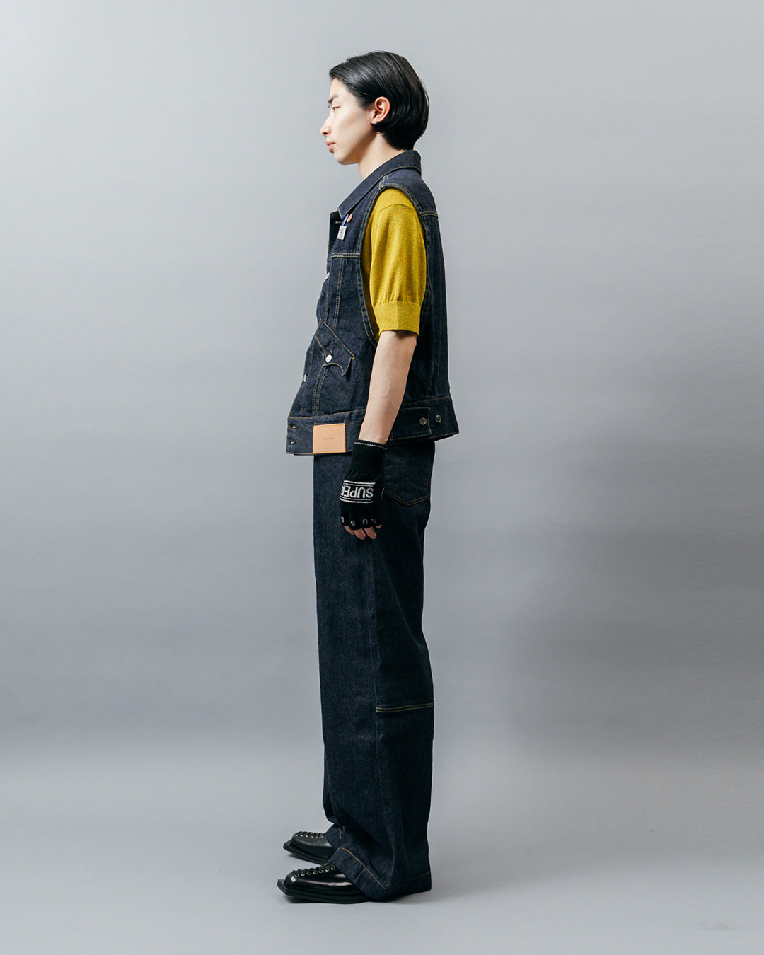 WIDE SEAM DENIM BAGGY PANTS .09【DRY WASH】