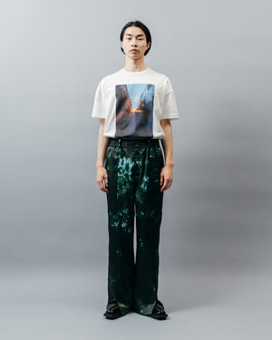 GRAPHIC PRINT PANEL EASY PANTS .09【GREEN GEM】