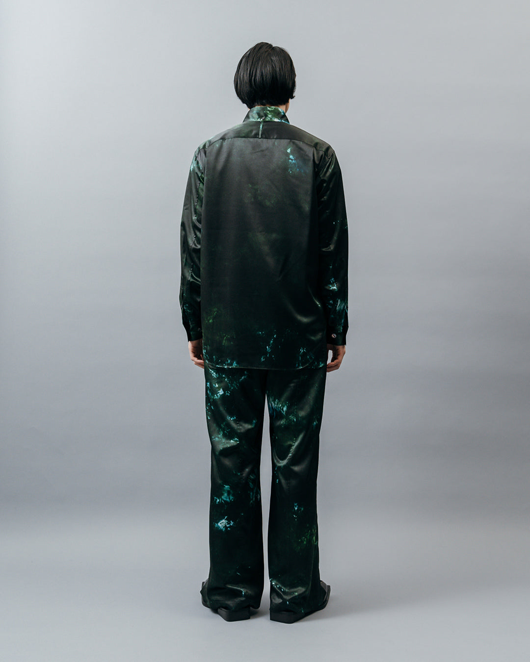 GRAPHIC PRINT PANEL EASY PANTS .09【GREEN GEM】