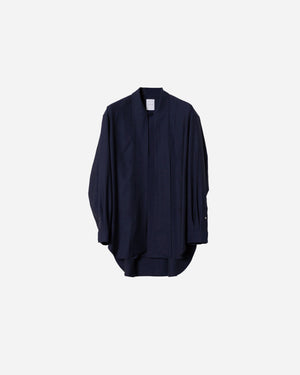 WASHABLE WOOL BOW TIE BLOUSE .08【NAVY】