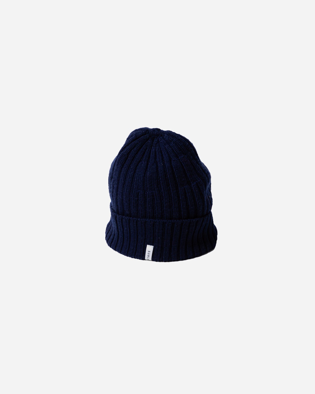 WASHABLE WOOL RIB KNIT CAP .07【NAVY】