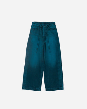 WIDE SEAM DENIM BAGGY PANTS .09 [BLUE BLACK]