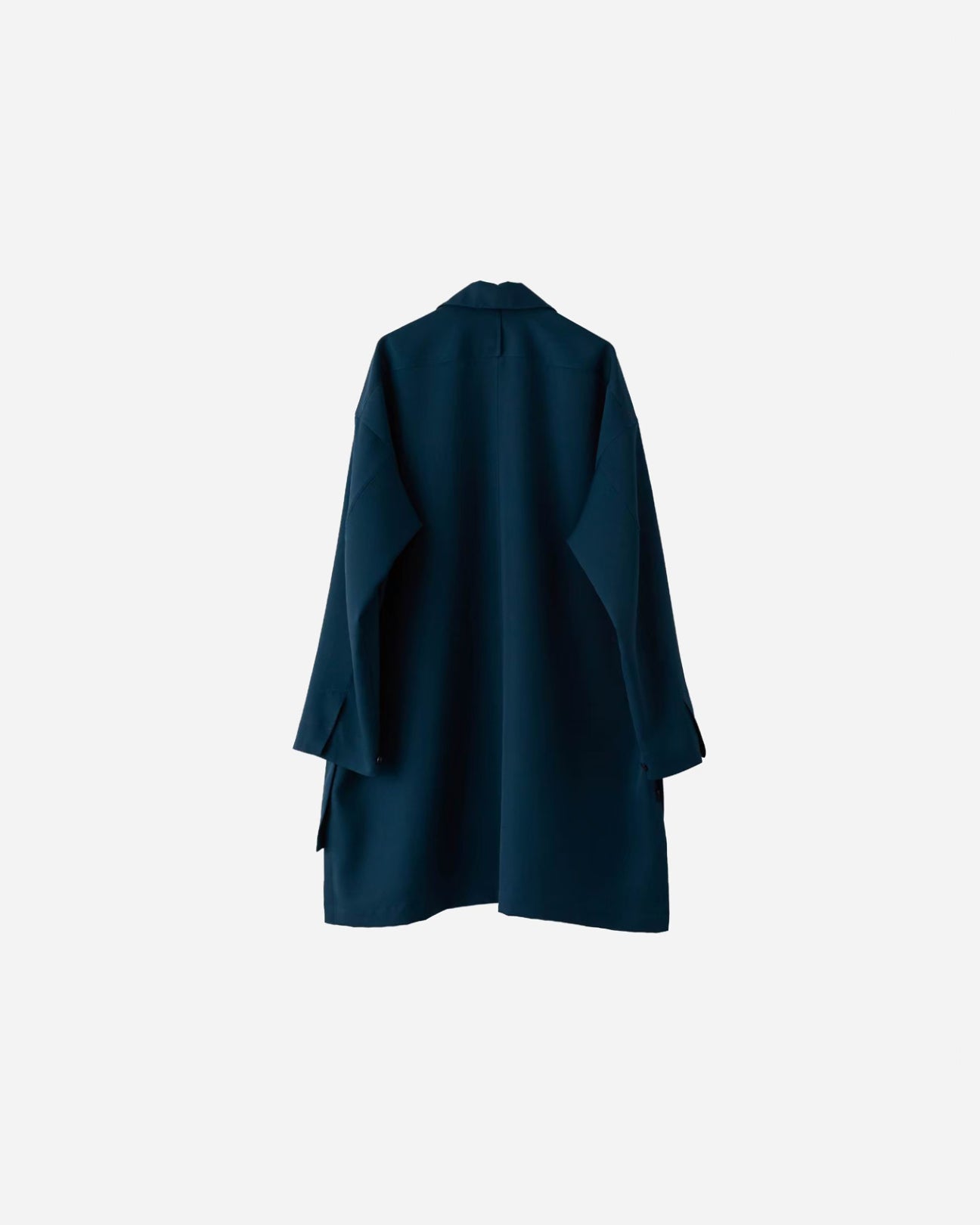 WOOL GABARDINE V-NECK PULLOVER SHIRT .05 [S.BLUE]