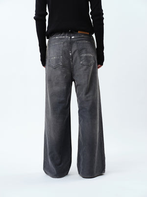 MOLESKINE 2TUCK WIDE BAGGY PANTS .12【BLACK】