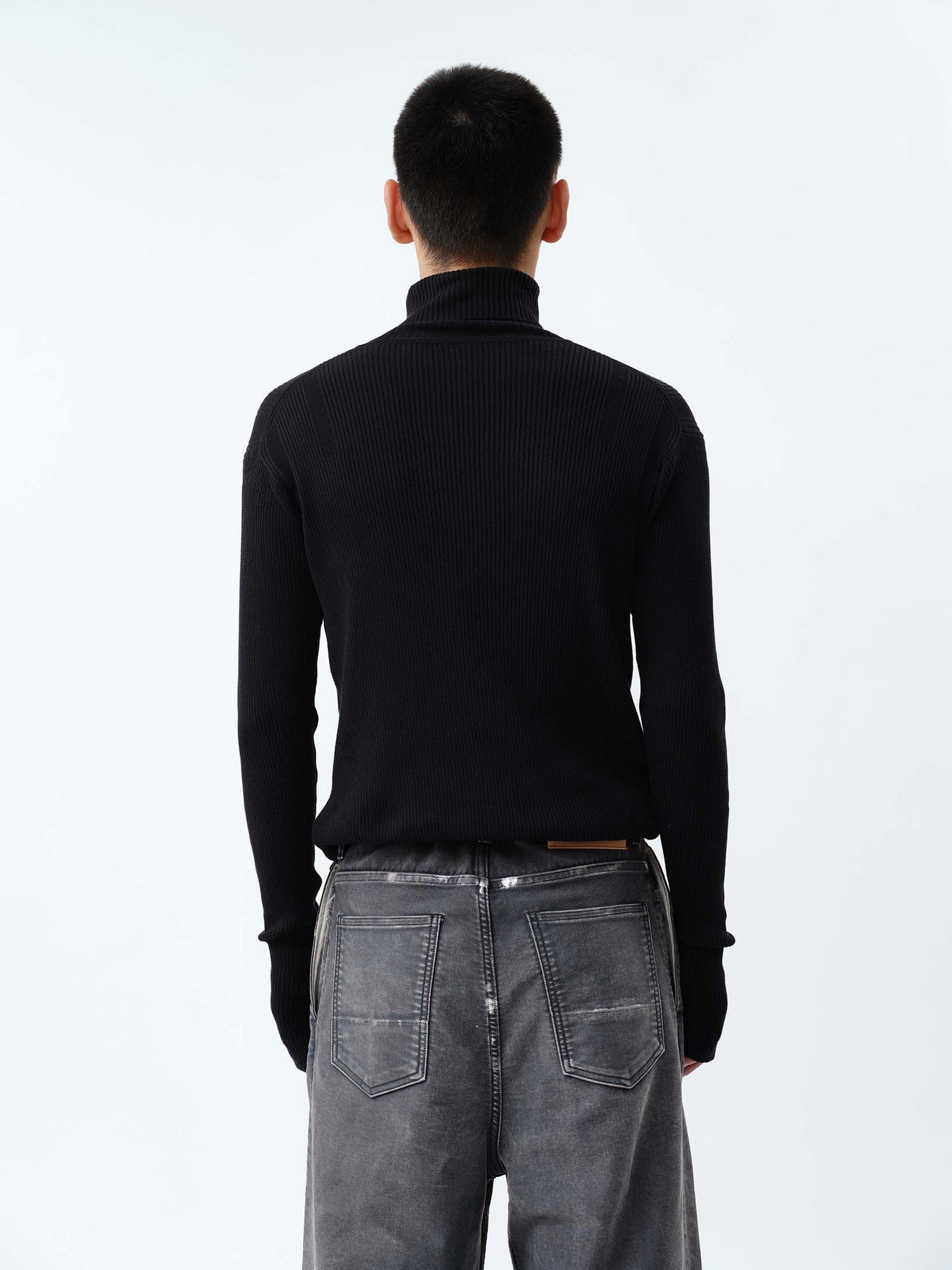 TURTLENECK RIB KNIT .12【BLACK】