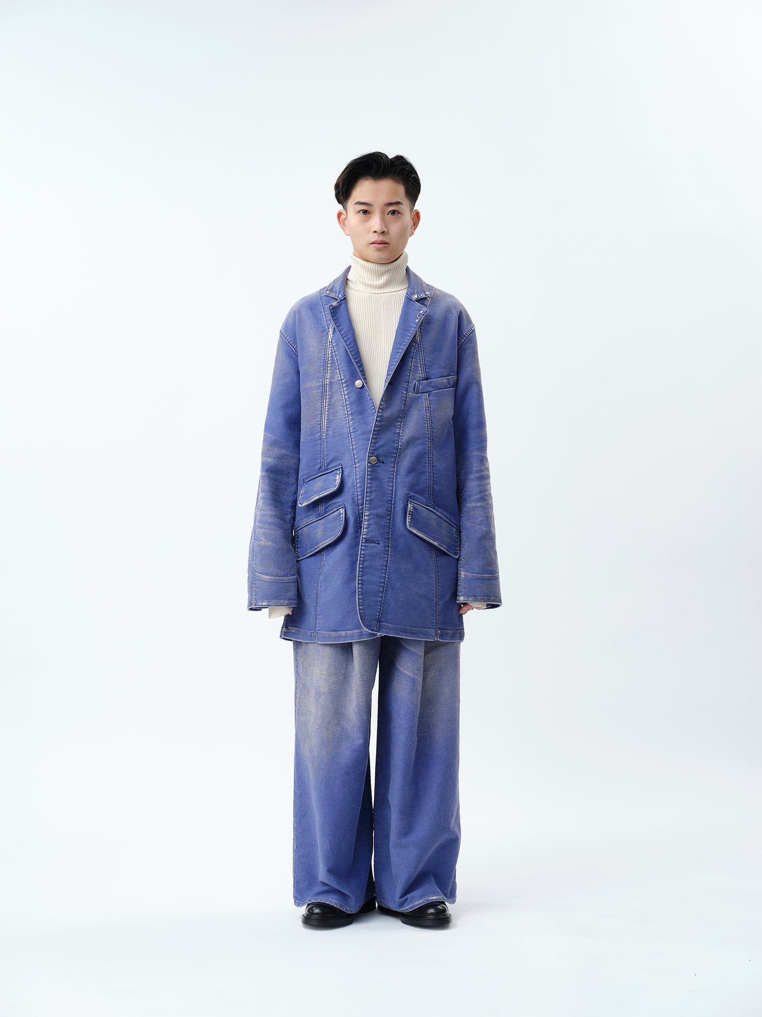 MOLESKINE 2TUCK WIDE BAGGY PANTS .12【CLASSIC BLUE】