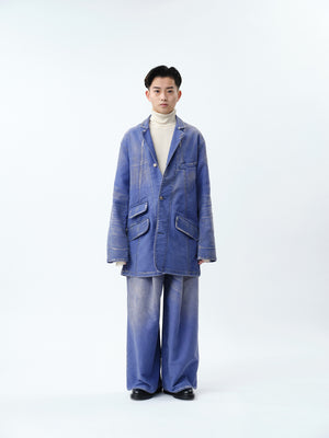 MOLESKINE 2TUCK WIDE BAGGY PANTS .12【CLASSIC BLUE】