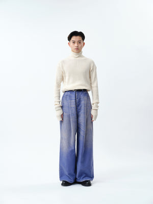 MOLESKINE 2TUCK WIDE BAGGY PANTS .12【CLASSIC BLUE】