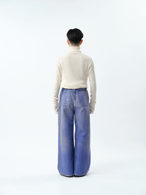 MOLESKINE 2TUCK WIDE BAGGY PANTS .12【CLASSIC BLUE】