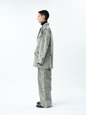 DENIM PRISONER COVERALL JACKET .12【LUNA WHITE】