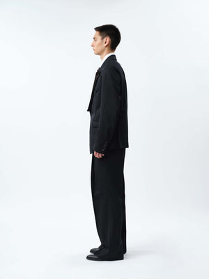 SHEEP LEATHER NARROW TIE .12【BLACK】