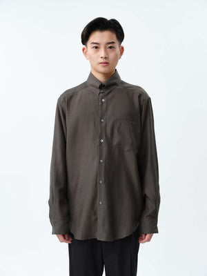 REGULAR FIT TAB COLLAR SHIRT .12【CHARCOAL】