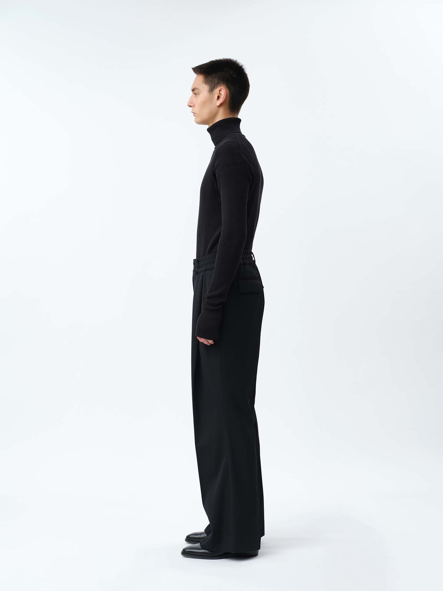 TURTLENECK RIB KNIT .12【BLACK】