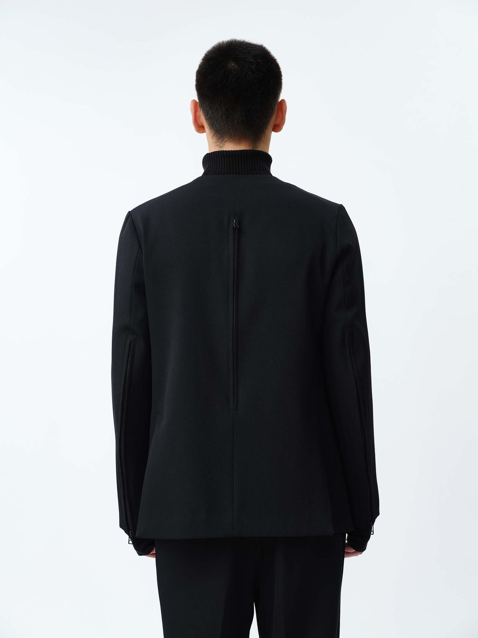 HEAVY WOOL NO COLLAR PRISONER JACKET .12【BLACK】