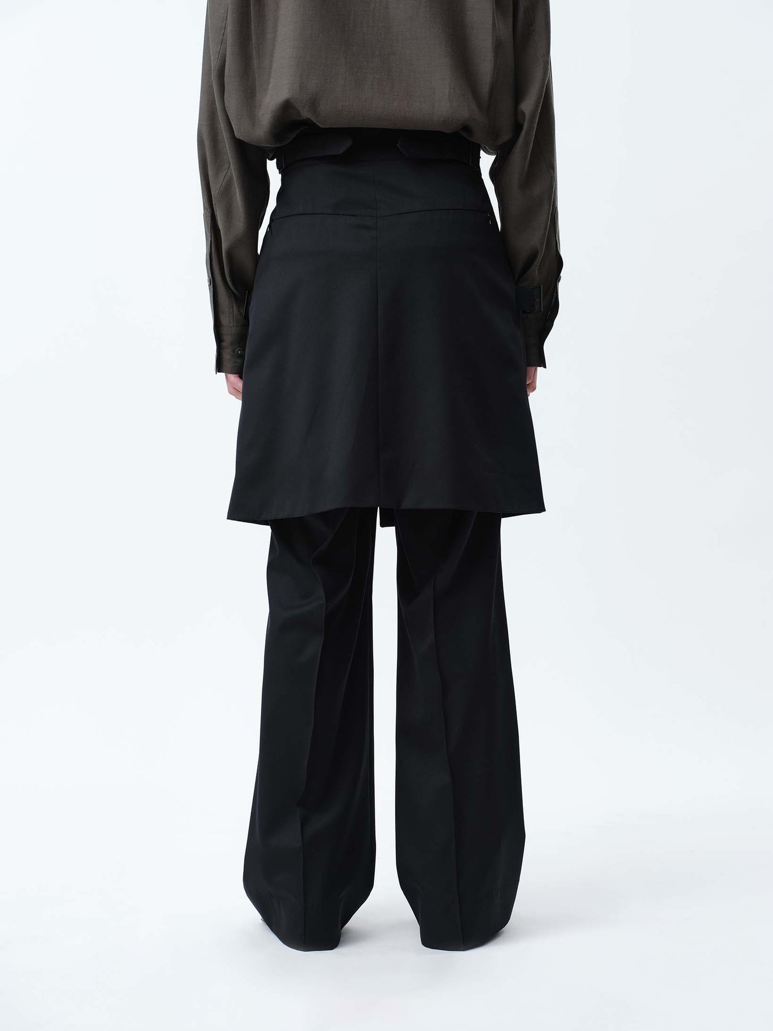 SUPER140 WRAP GURKHA SKIRT .12【BLACK】