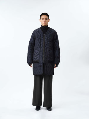 REVERSIBLE THUNDER QUILTING COAT .12【BLACK NAVY】