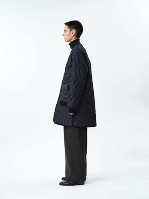 REVERSIBLE THUNDER QUILTING COAT .12【BLACK NAVY】