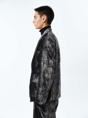 PRINT VELVET SINGLEBREASTED JACKET .12【TOD BLACK】