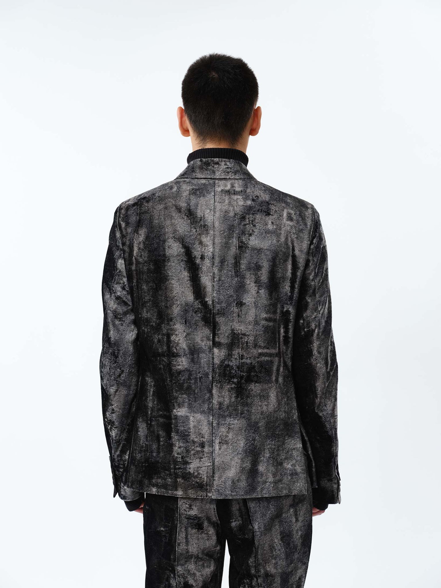 PRINT VELVET SINGLEBREASTED JACKET .12【TOD BLACK】