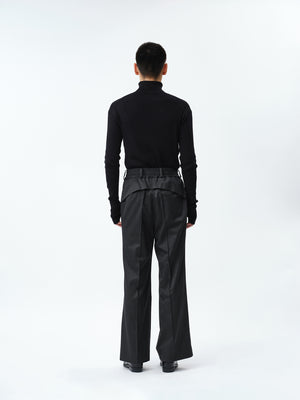 SUPER140 PINTUCK BAGGY EASY TROUSERS .12【TENEBROSO GREY】