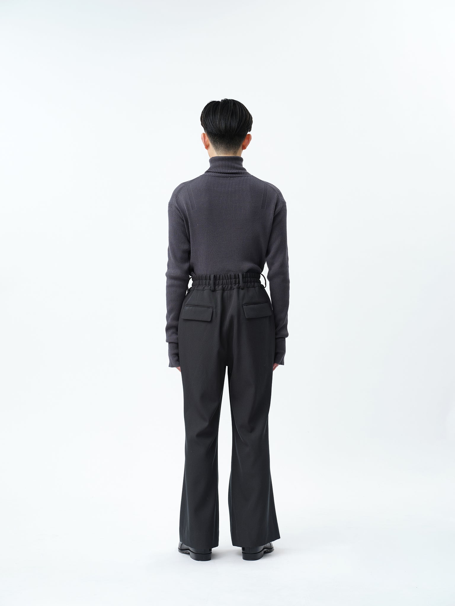 TURTLENECK RIB KNIT .12【CHARCOAL】