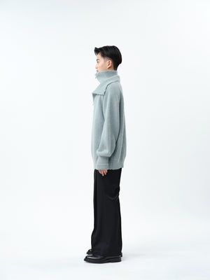 MOHAIR DOUBLE HIGH NECK P/O KNIT .12【L.BLUE】