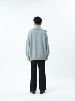 MOHAIR DOUBLE HIGH NECK P/O KNIT .12【L.BLUE】