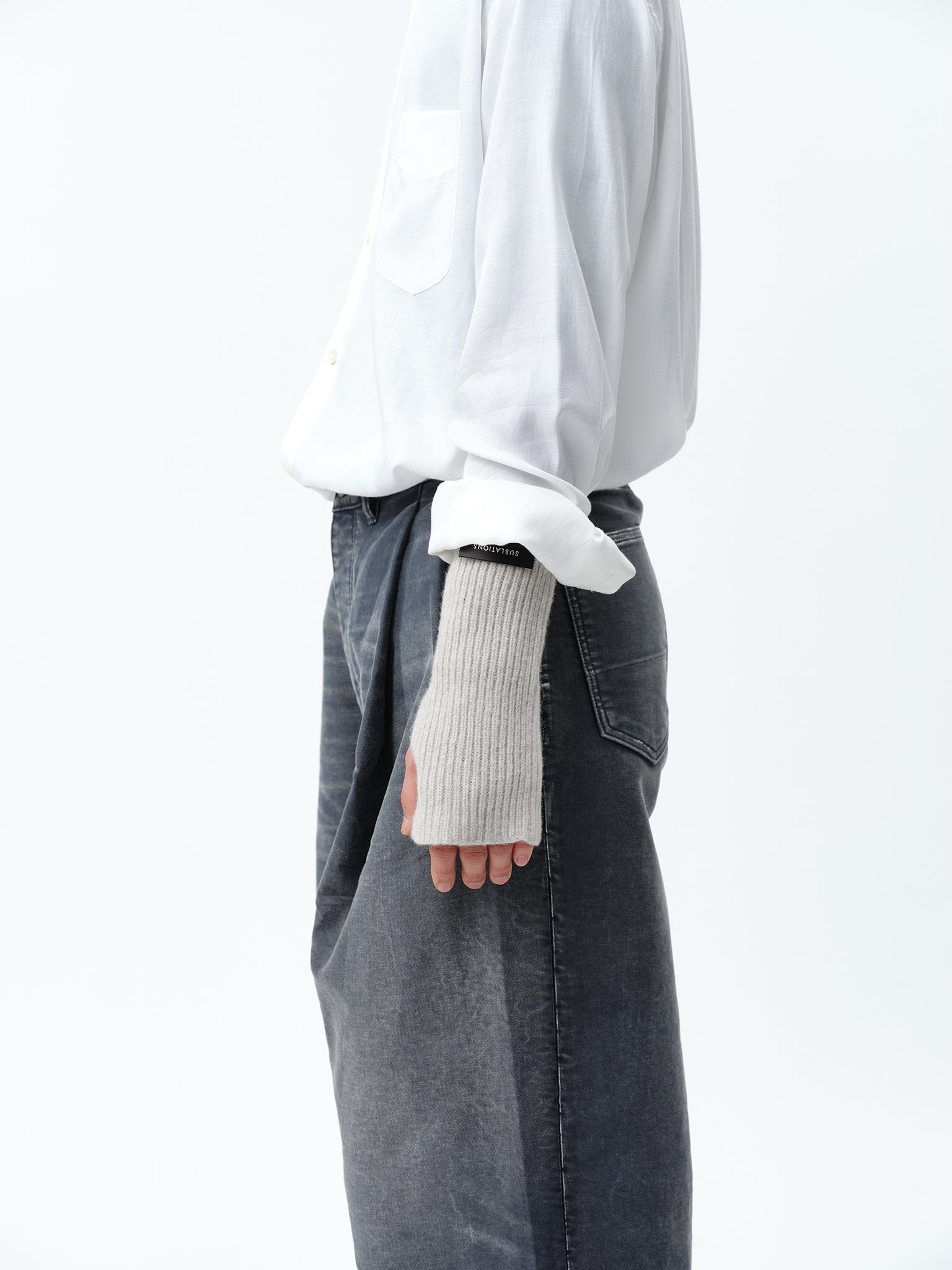 RAM WOOL RIB GLOVES .12【SNOW GREY】