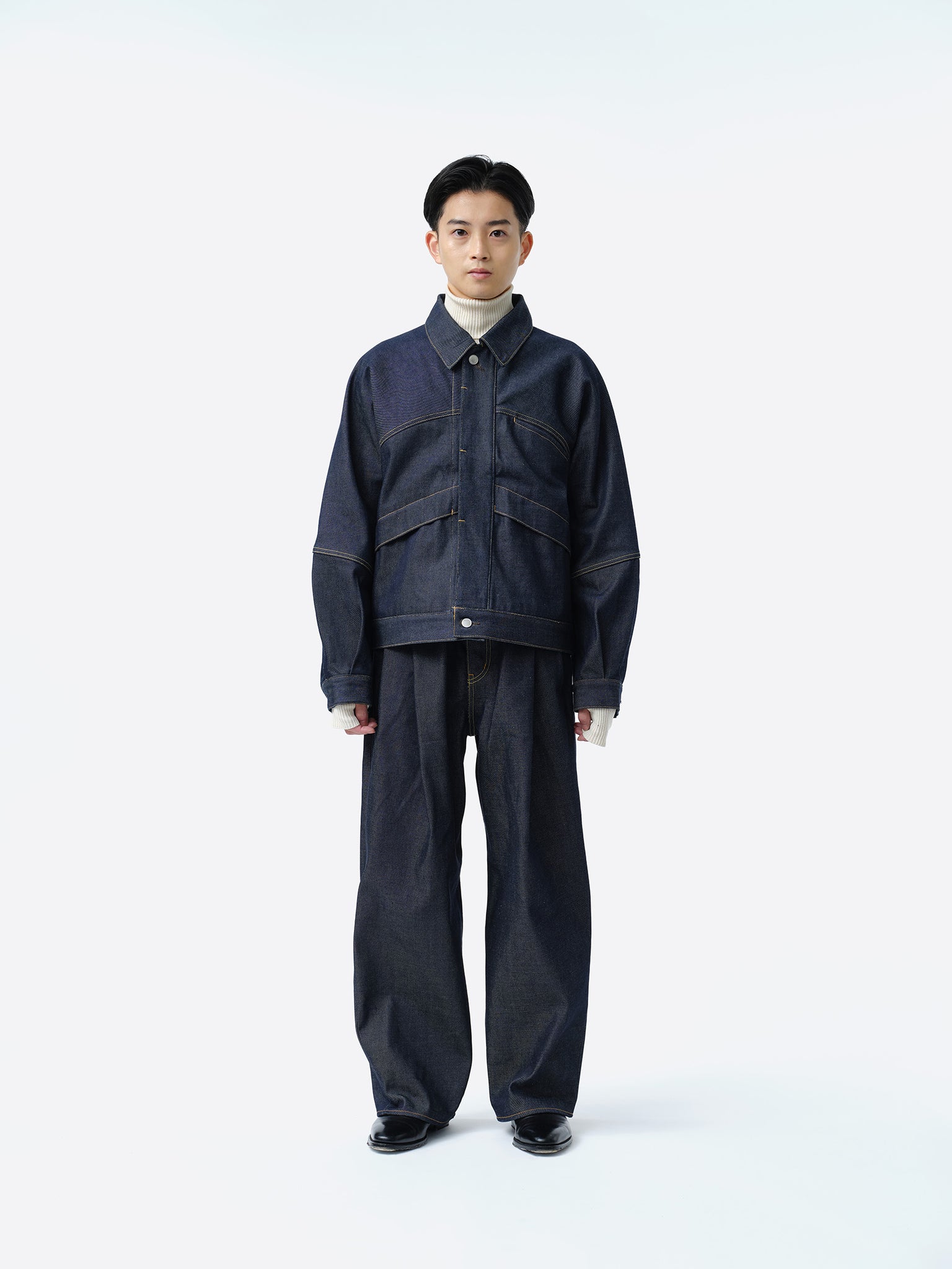 2TUCK WIDE DENIM PANTS -ENTASIS Mk-Ⅱ-【RIGID INDIGO】