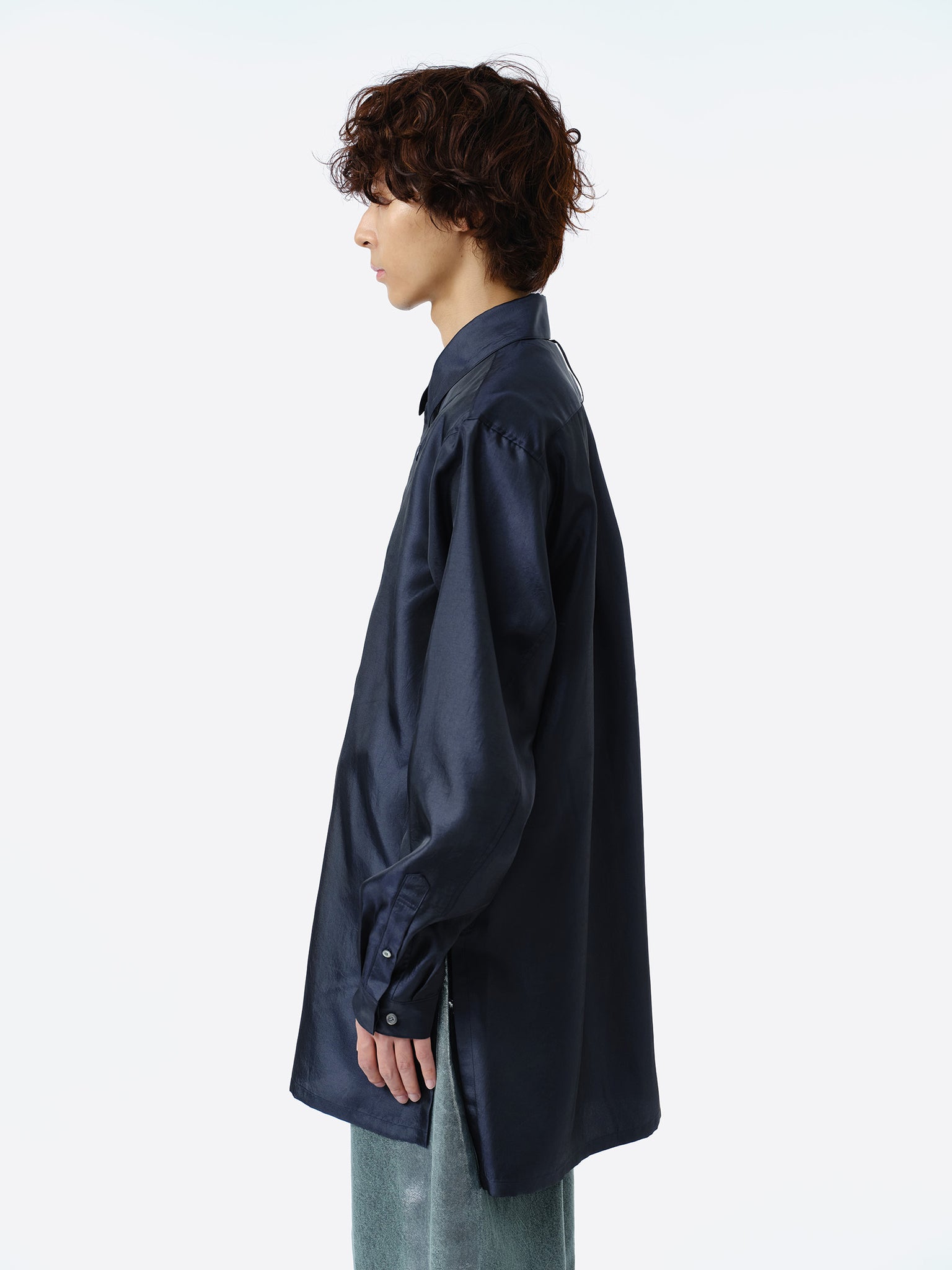 IRIDESCENT SEAM POCKET SHIRT .11 [NIGHT NAVY]