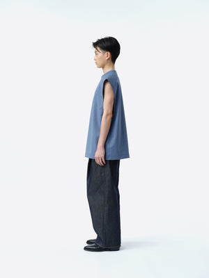 PANEL CUTTING SLEEVELESS CUT-SEW .11 [ASH BLUE]