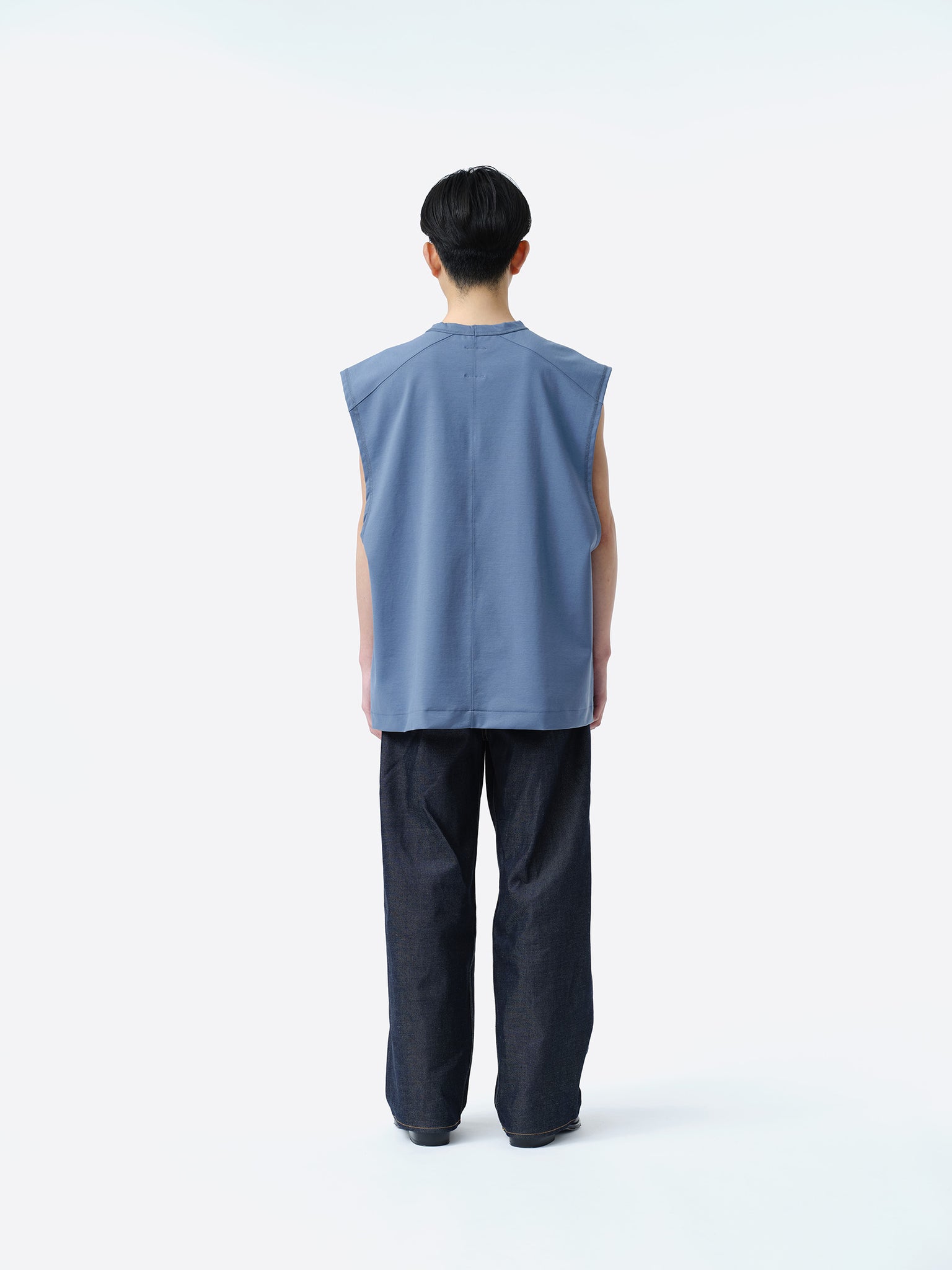 PANEL CUTTING SLEEVELESS CUT-SEW .11 [ASH BLUE]