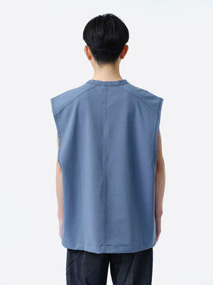 PANEL CUTTING SLEEVELESS CUT-SEW .11 [ASH BLUE]