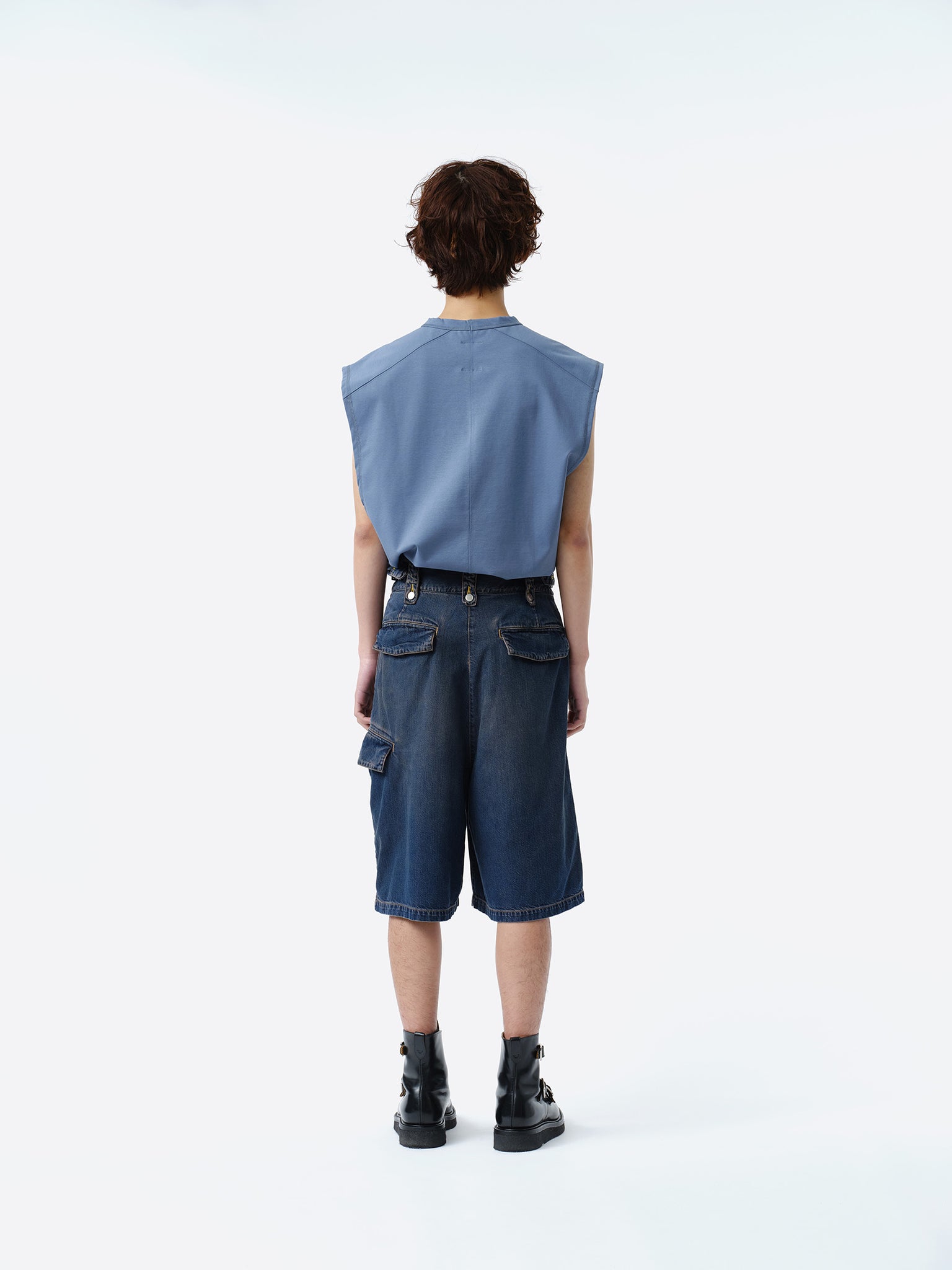 DENIM GURKHA CARGO SHORT PANTS .11【BEACH INDIGO】