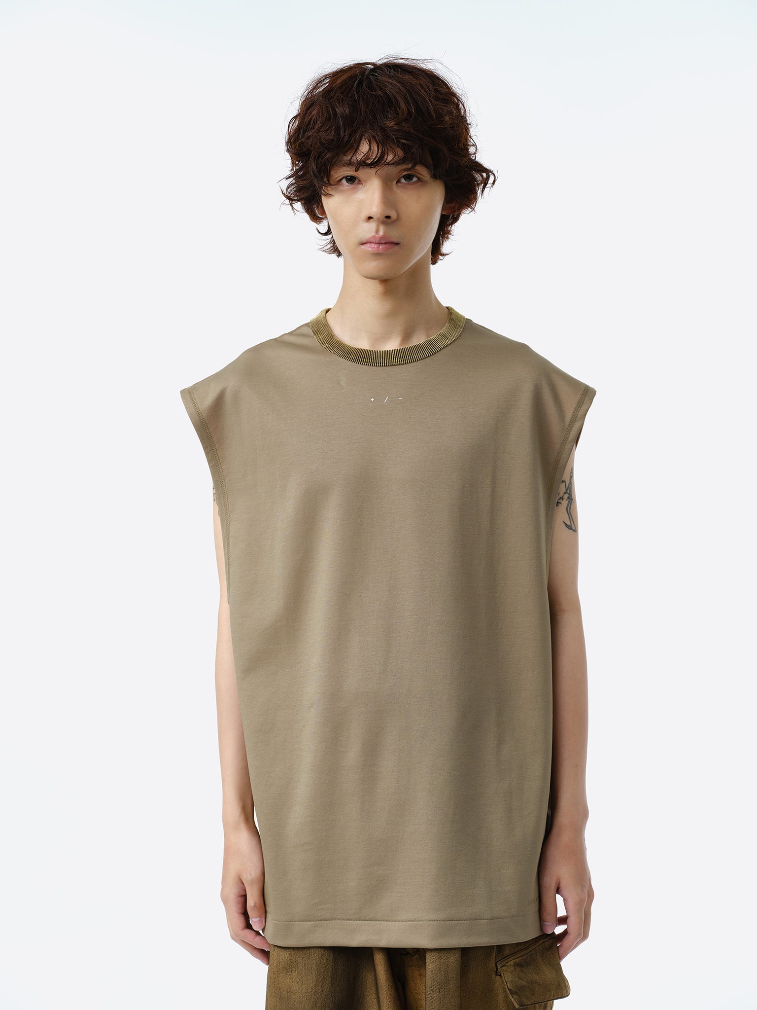 LOGO SLEEVELESS CUT-SEW .11 【KHAKI ORANGE】