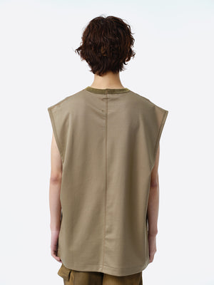 LOGO SLEEVELESS CUT-SEW .11 【KHAKI ORANGE】