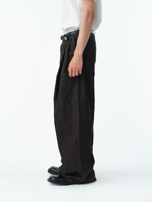 GARMENT DYED 2TUCK WIDE BAGGY PANTS .13【ASH BLACK】